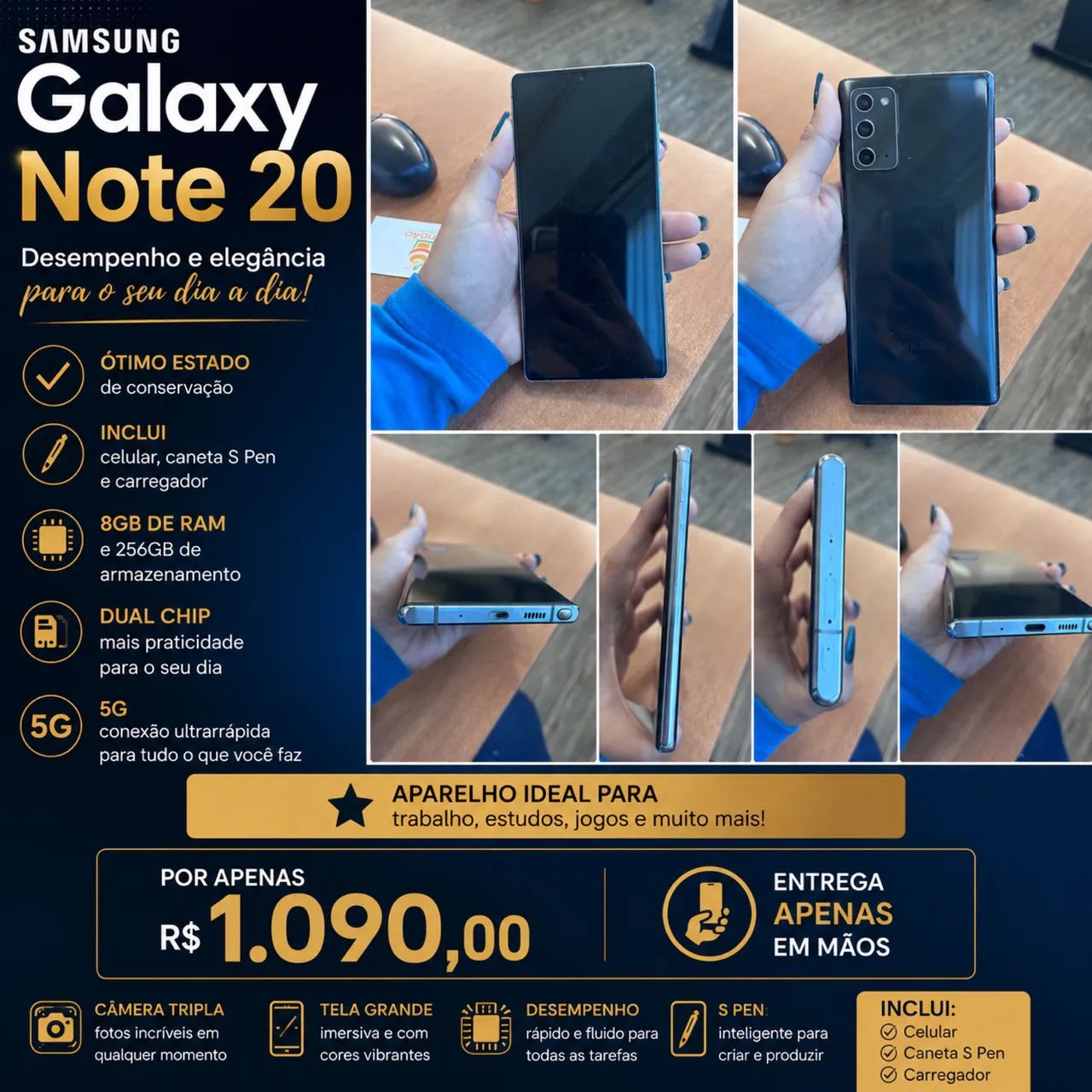 Celular Samsung Note 20 8gRam 256 g memória 