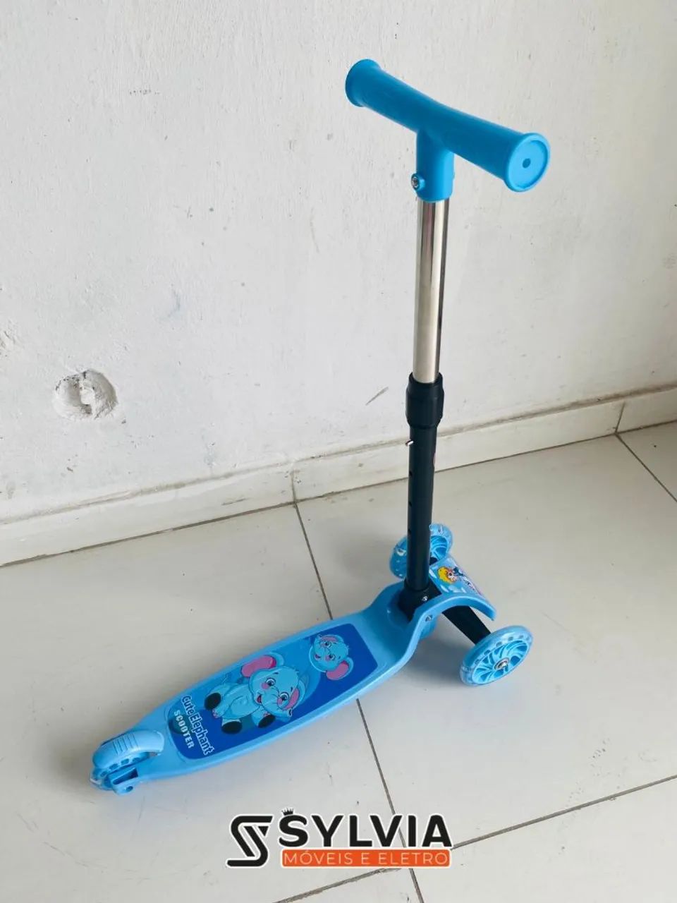 Patinete infantil rosa e azul  - Foto 3