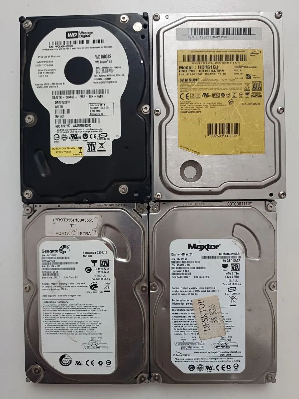 4 hds 160GB wd Seagate  maxtor Samsung  - Foto 2