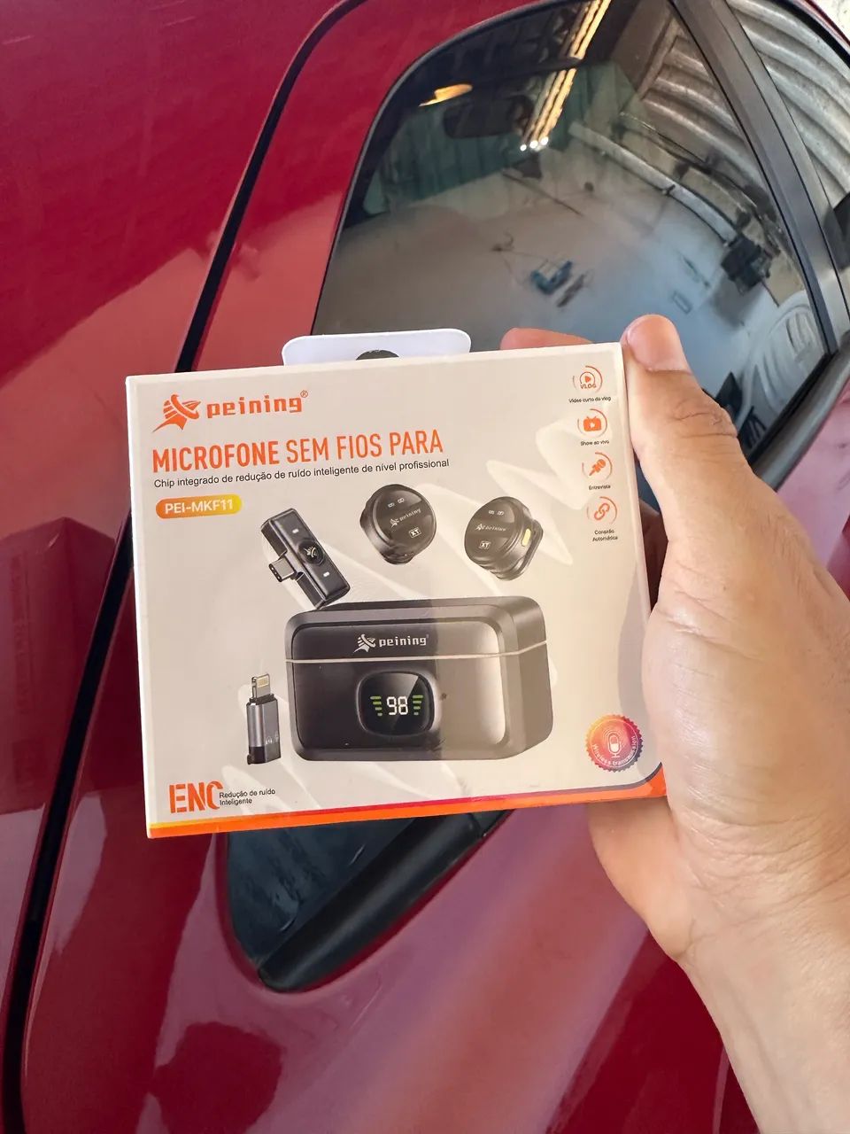 Microfone de lapela duplo sem fio