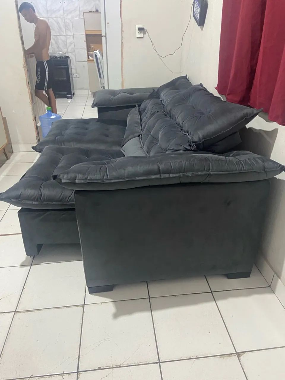 Sofá cama cinza 
