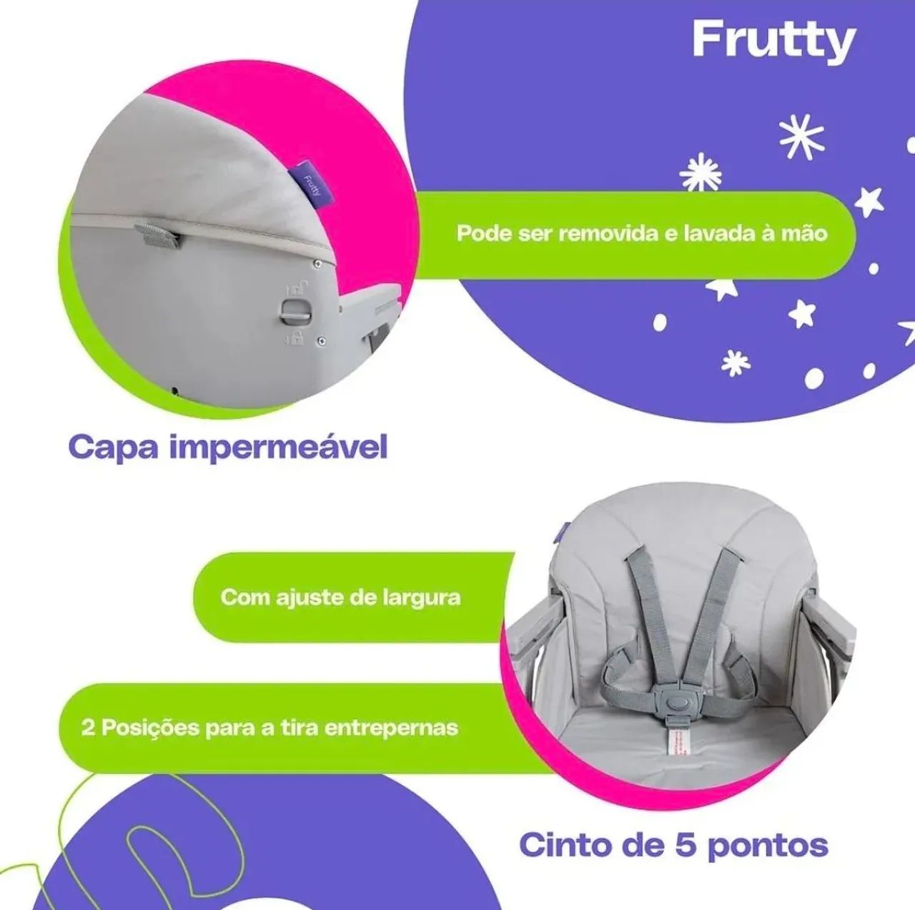 Cadeira de Alimentação Cosco Frutty (4 em 1) - Cinza - Completa - Foto 6