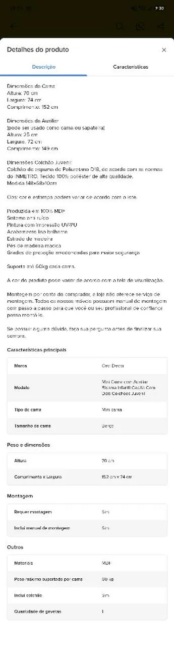 Mini cama infantil (bicama) usada - Foto 4