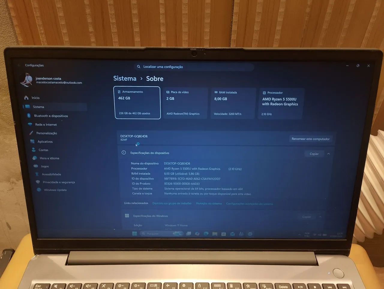 Notebook seminovo com windows 11 - Foto 2