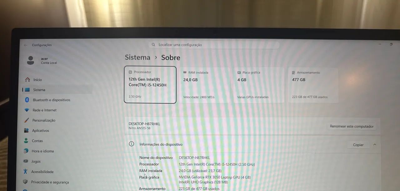 Notebook Acer Nitro 5 V15  - Foto 5
