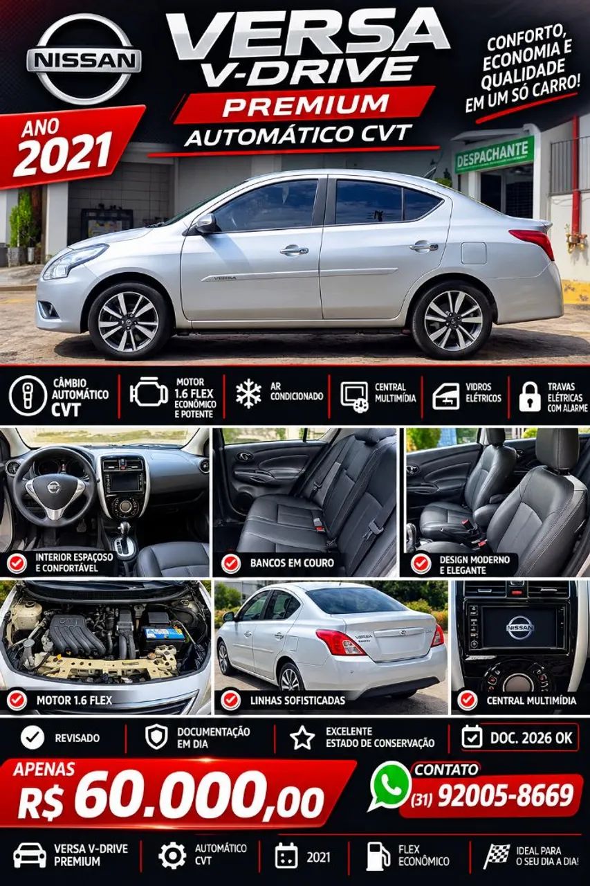 Nissan Versa V-DRIVE PREMIUM 1.6 16V FLEX AUT. 2021