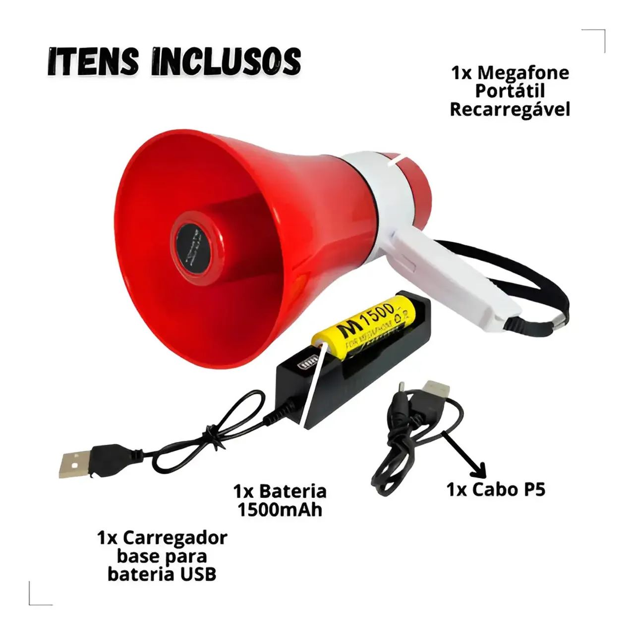 Megafone Tomate Recarregável Com Gravador e Cirene - Foto 2