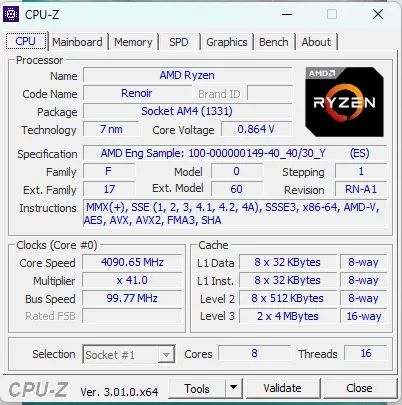Processador AMD Ryzen 7 ENG SAMPLE Eq. 4700G - 8 núcleos e 16 threads - Foto 3