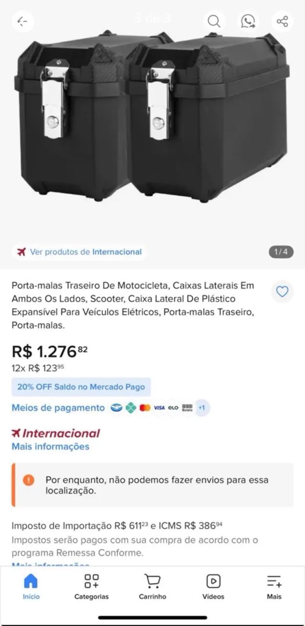 Baú lateral 28litros  compatível com qualquer moto  - Foto 3