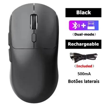 Mouse sem fio Recarregavel Dual modo Bluetooth e Wireless(USB)