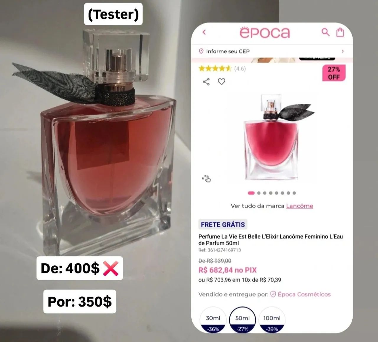 Perfume (tester) La vie est belle elixir 50ml