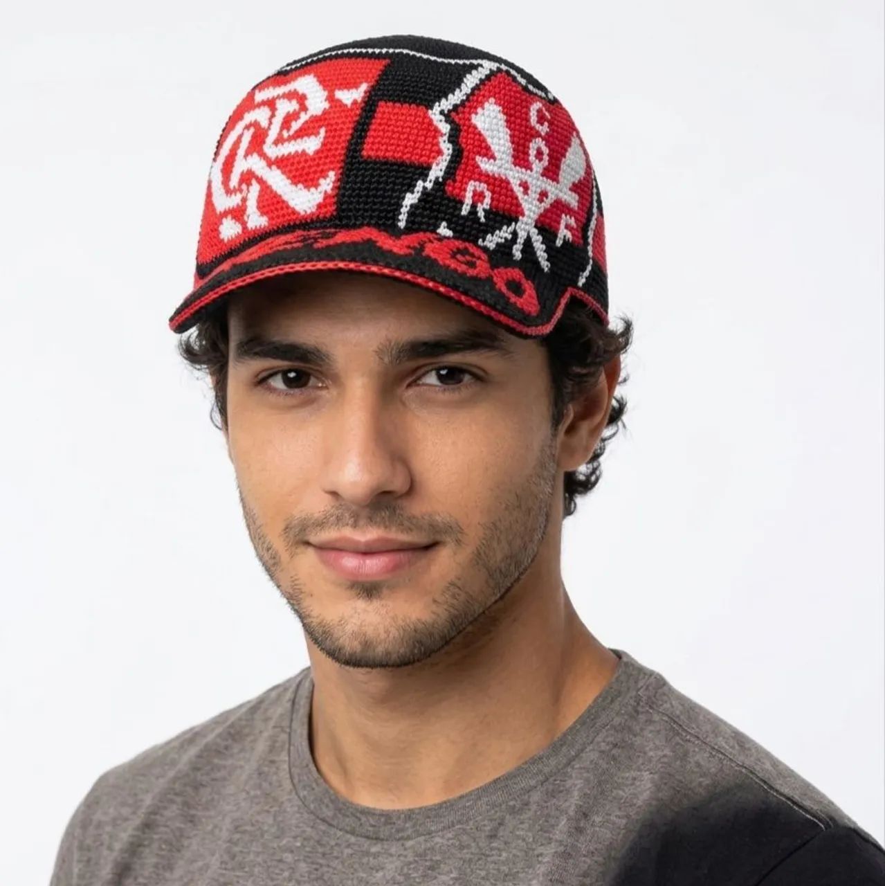 Boné de crochê Flamengo big logo