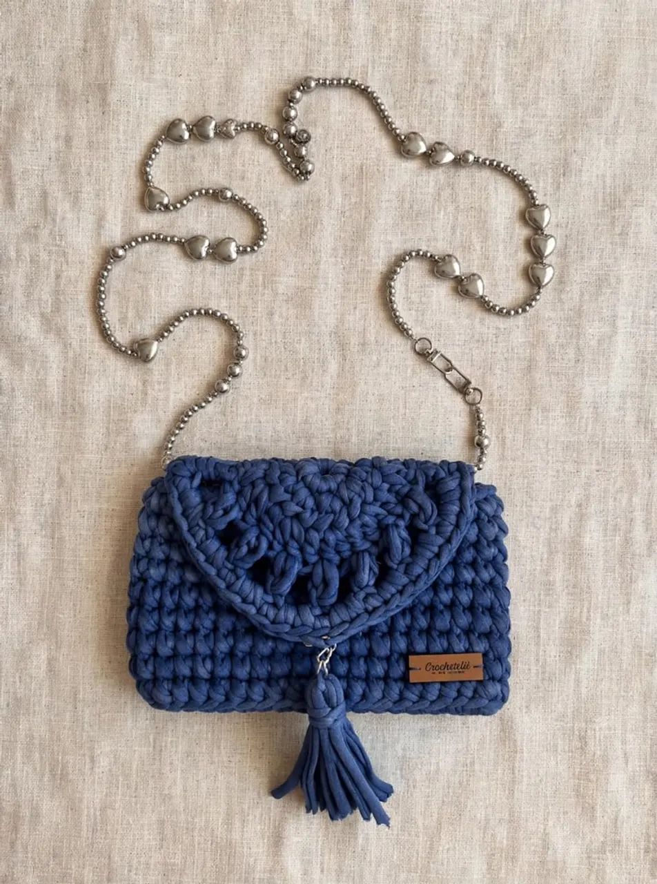 Bolsa de Crochê Azul ?