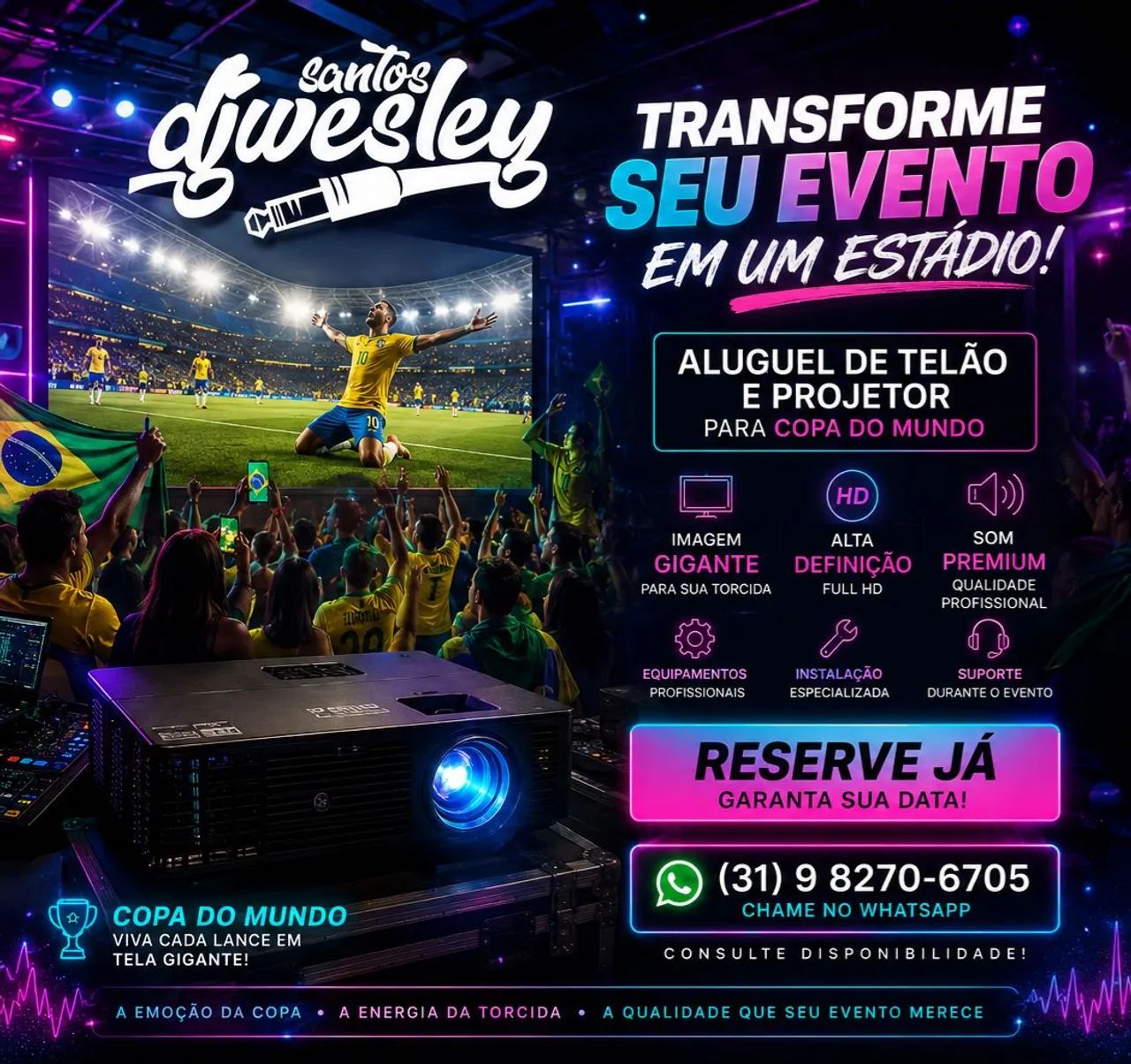 Aluguel De Projetor (data-show) + tela de projeção 