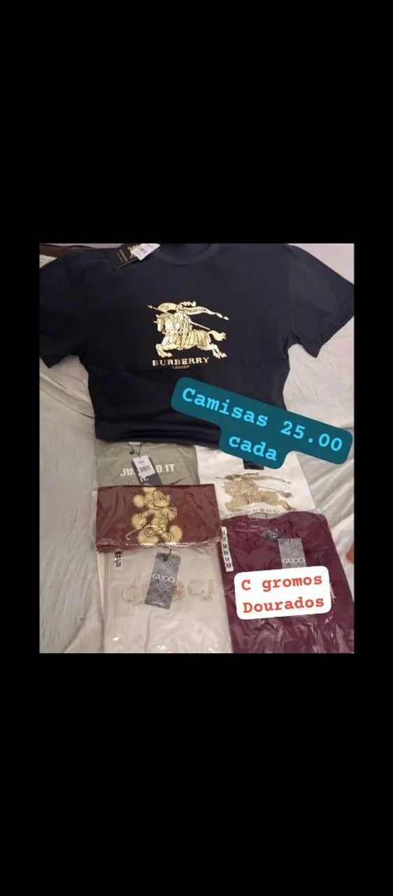 Camisas c Gromos dourado 