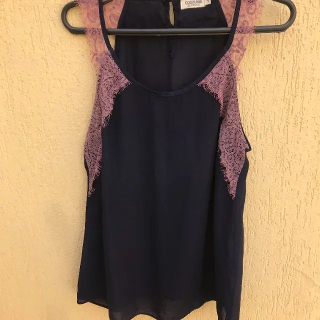 Blusa Marinho E Rosa Da Marca Costume 