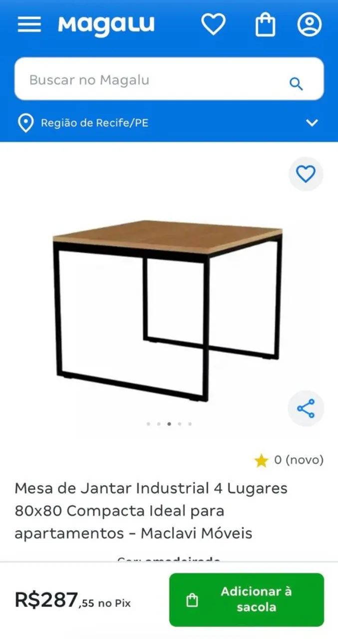Mesa de jantar industrial 80x80 cm - Foto 5