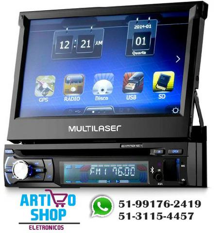Radio Dvd Multilaser Extreme+ Retrátil Gps tv/radio/usb/bluetoo