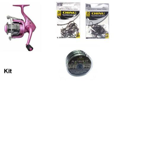 Kit Molinete Maruri Carina 2000 Rosa - 3 Rolamento