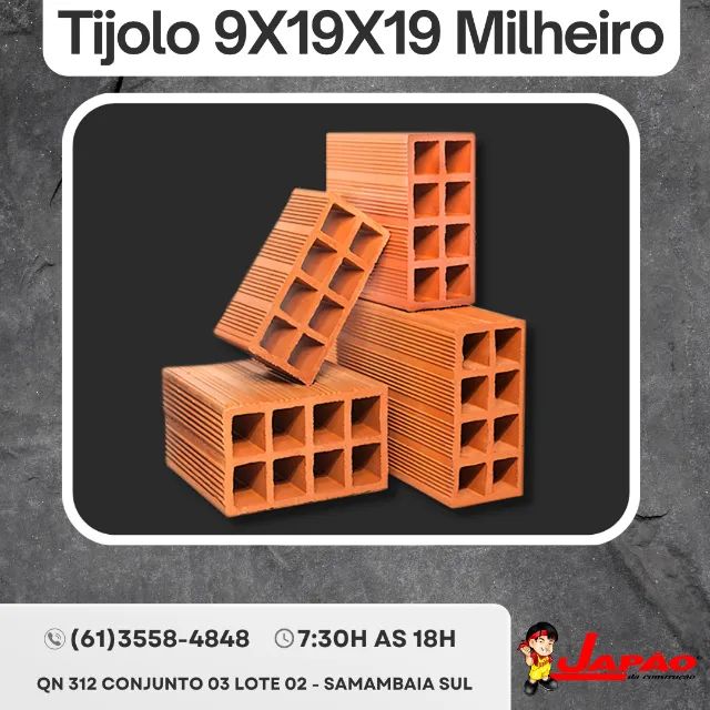 Tijolo 19x19x09 em Oferta Especial Faça Seu Orçamento Pelo Whatsapp