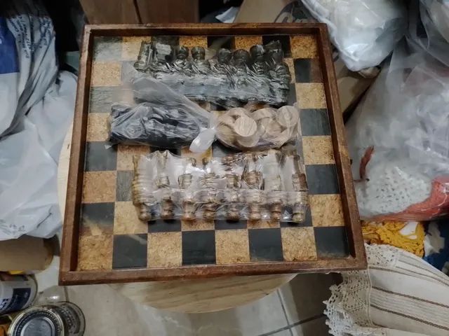 Xadrex completo 2 em 1 (em pedra sabao) - Foto 4