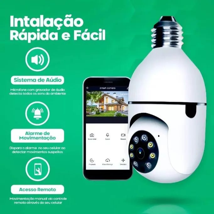 Câmera de Segurança Wi-Fi com Visão Noturna e Rotação 360° - Foto 2