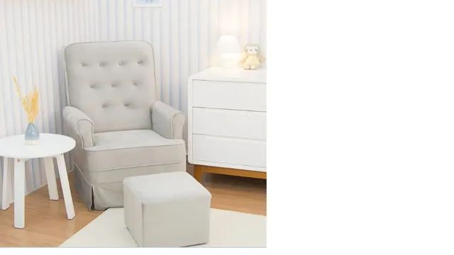 Poltrona Amamentação Julia com Puff e Balanço - Gariani