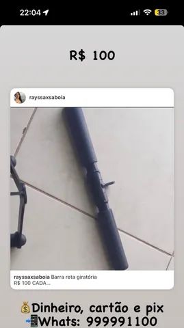 Barra reta giratória R$ 100 CADA