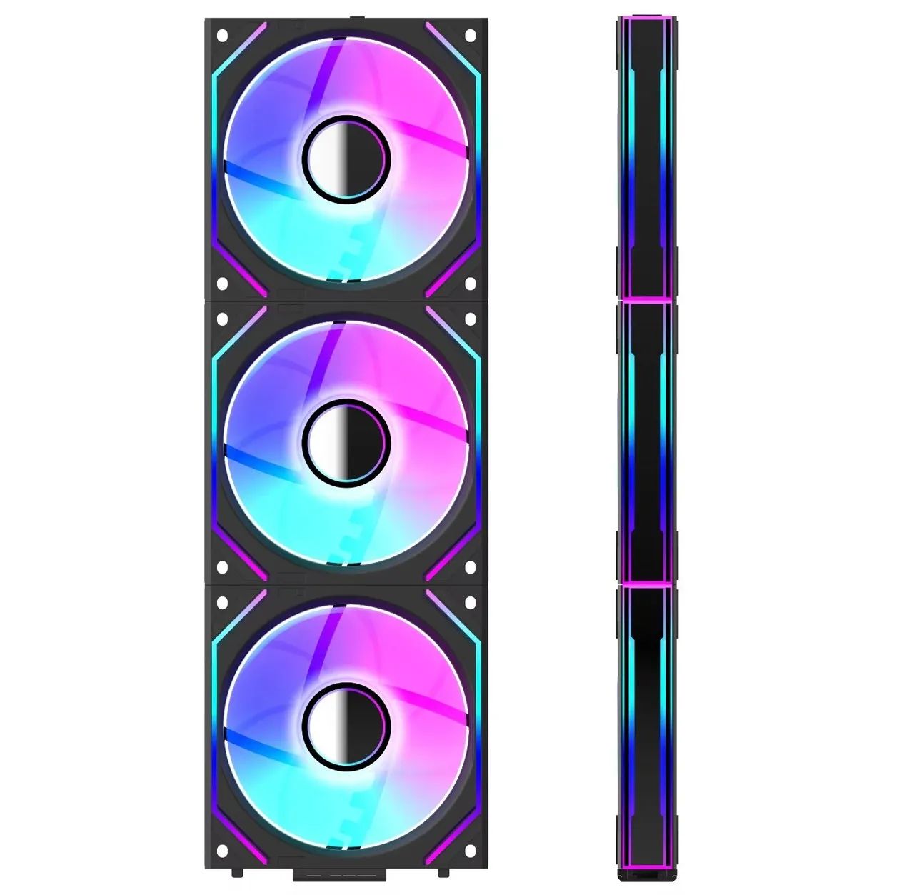 (Lacrado) Kit 3 Fans modelo Uni-Fan Jungle Leopard V2 Interstellar pretas fluxo reverso - Foto 2