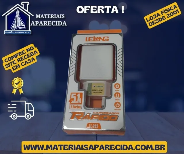 Fonte Carregador Celular Rapido 2 Saidas 5,1A - novo