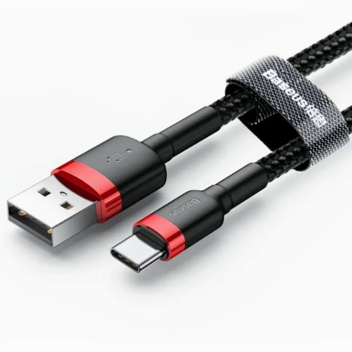 Cabo Baseus Reforçado Carga Rápida 3.0 USB-A/Tipo-C (1 ou 2 Metros