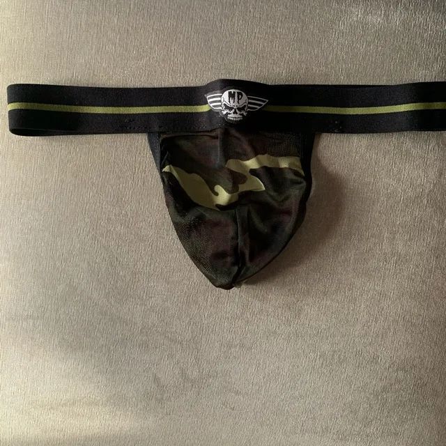 Cueca Jockstrap masculina transparente com estampa tamanho M