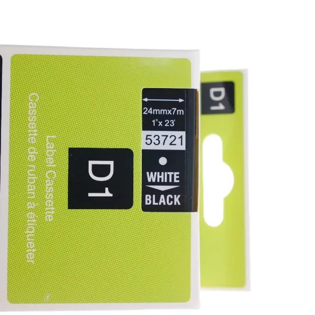 Kit 02 Fitas Dymo 24mm D1 53721 Preto e Branco Compatível - Foto 2