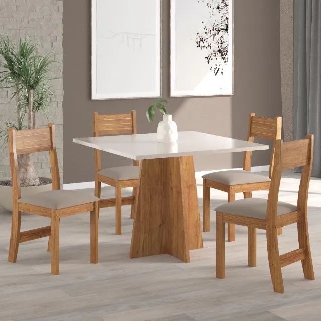 Mesa Salini com 4 cadeiras - Entrega Rápida.