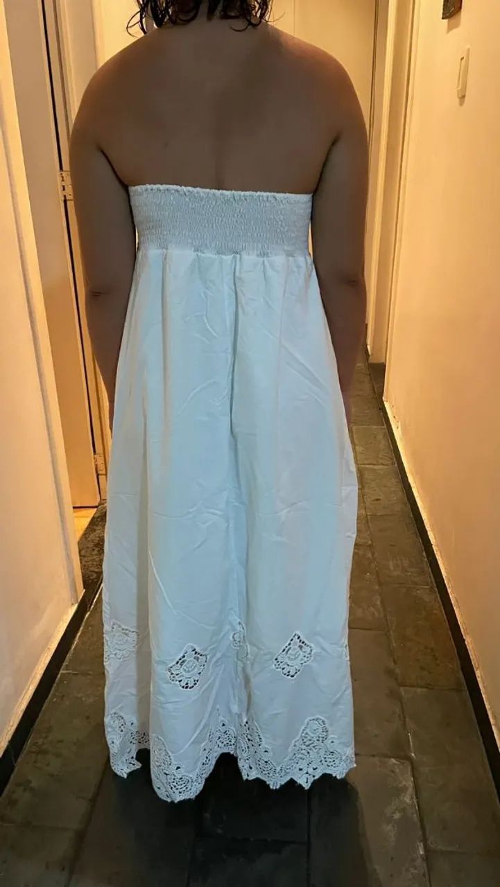 Vestido branco tomara q caia - Foto 4