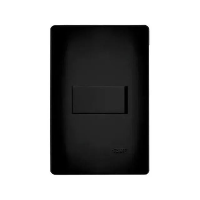 Interruptor Simples 16a Placa 4x2 Habitat Black Preto - Fame