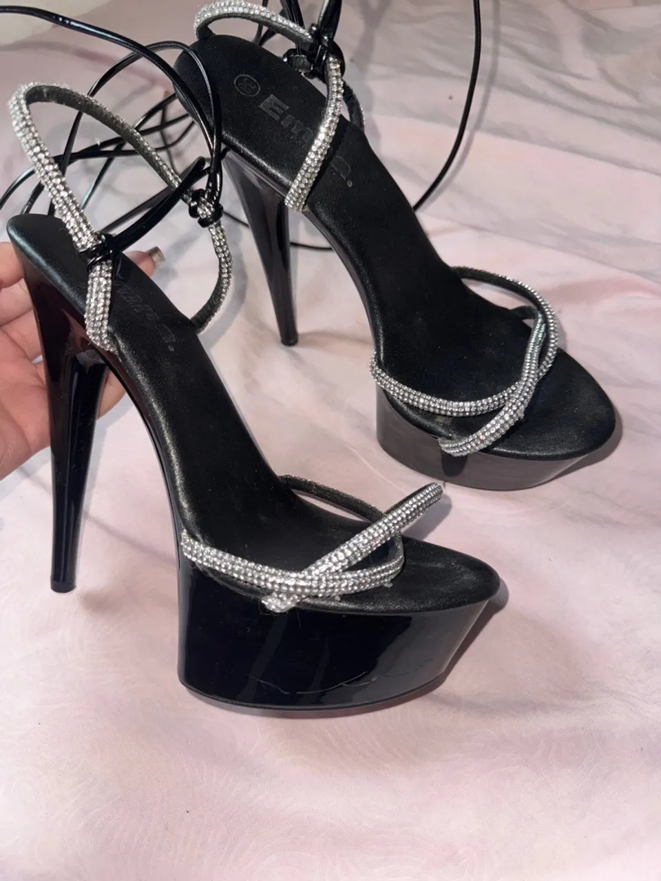 Sandália Plataforma com Strass - Salto 15