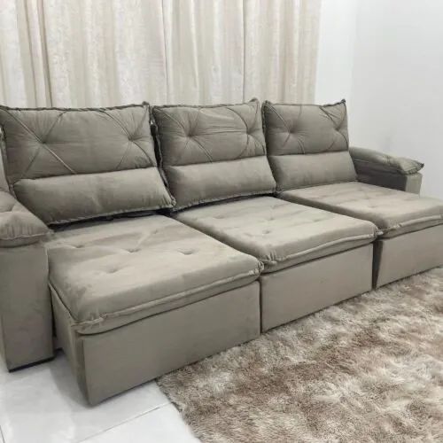 Sofá Retrátil e Reclinável 2,80m Viena Molas Bonnel l765 - Foto 3