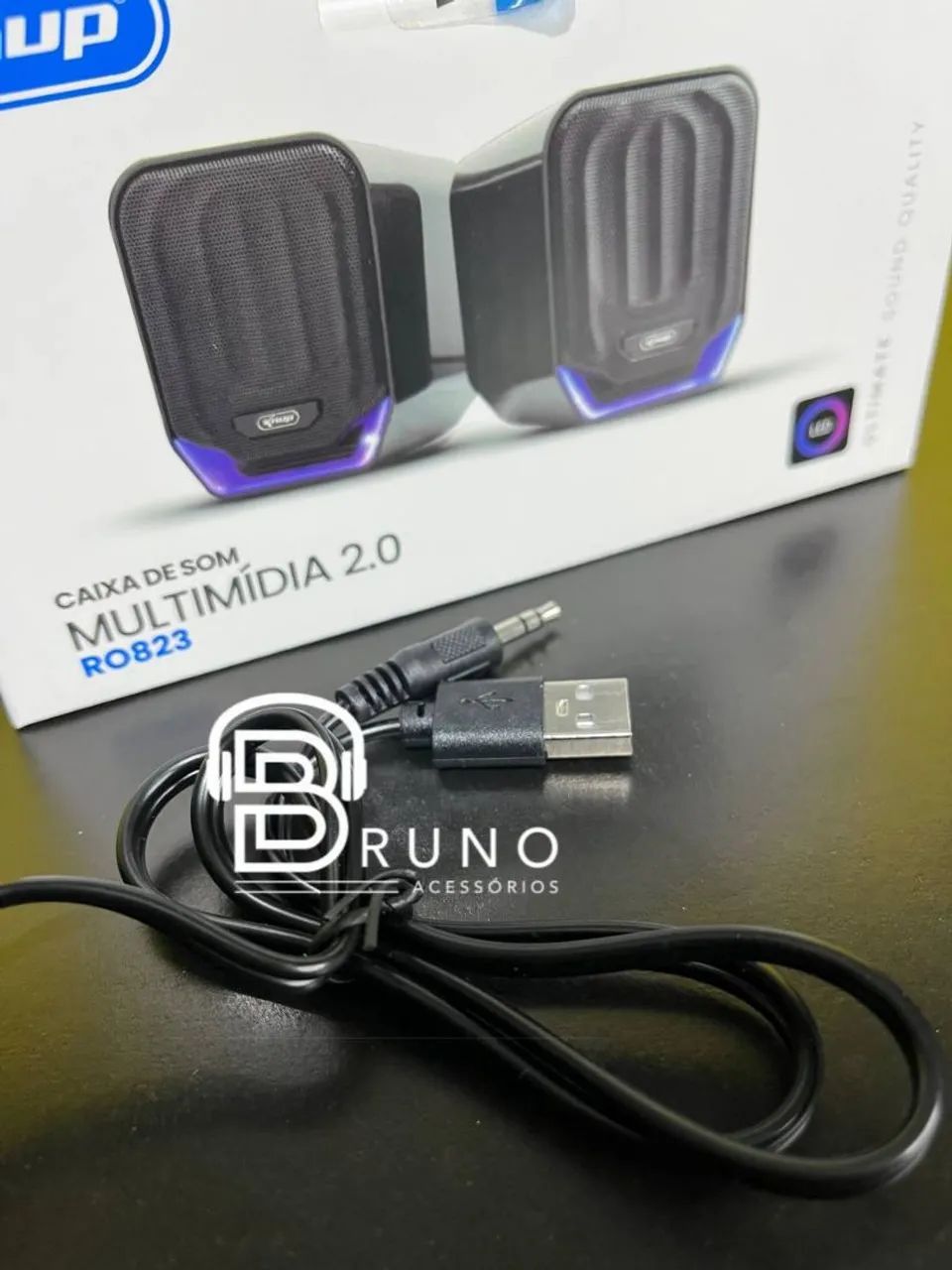 Caixa de Som Knup com Iluminação LED - Nova - Foto 4