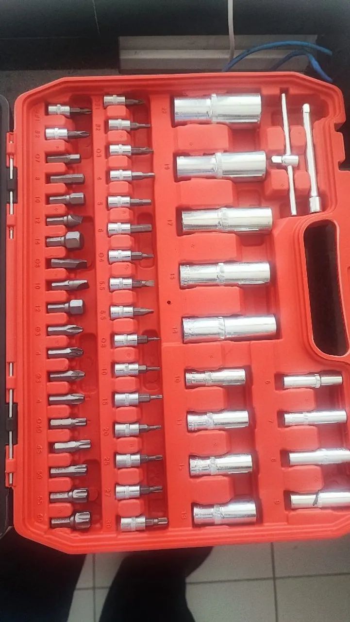 Chave catraca com 108 peças profissional com maleta  - Foto 3