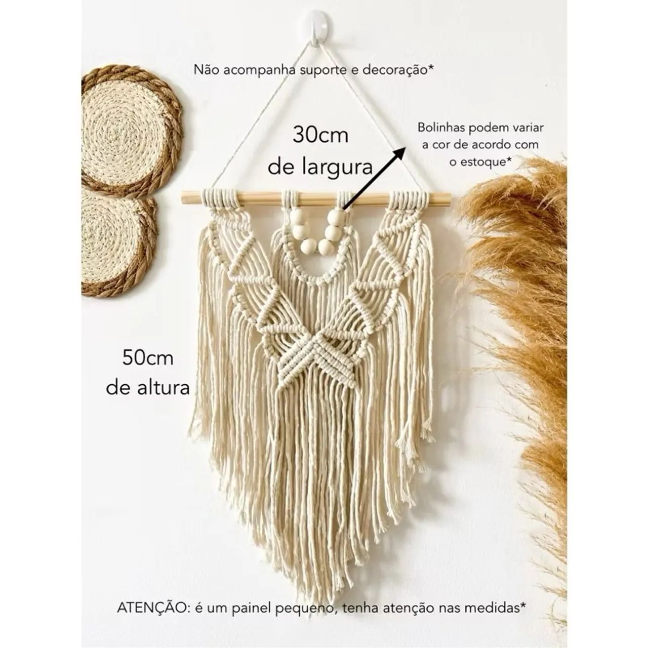 Macramê de Parede Artesanal - Decoração Boho Chic - Foto 2
