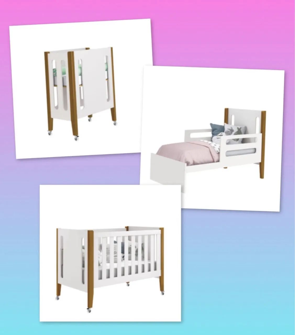 Berço Tom 3 em 1 - Mini berço, berço e mini cama - Foto 5