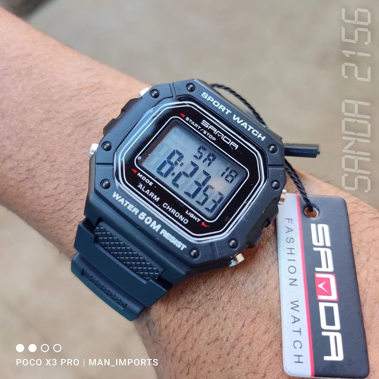 Relógio Digital Led, À Prova D'água, Multifunções - SANDA 2156 - Foto 3