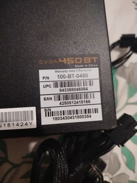 Fonte EVGA 450BT 100-BT-0450
