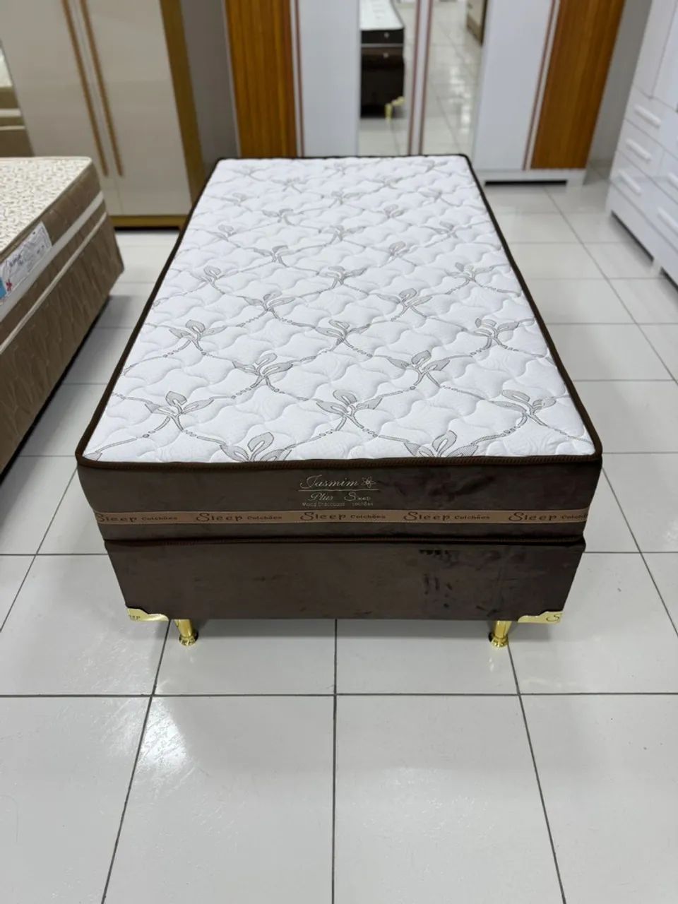 Cama Box Solteirão Jasmin Plus, base + colchão com molas ensacadas - Entrega imediata; - Foto 2