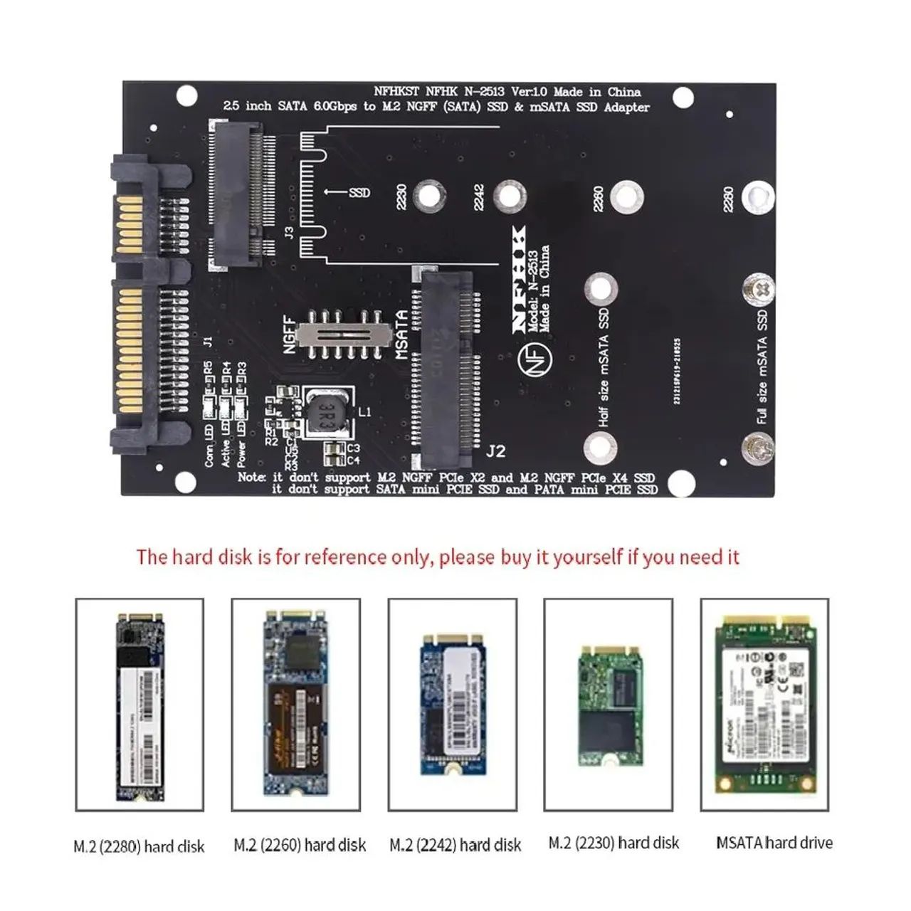 Adaptador sata msata SSD 3.0 2.5 6gps - Foto 3