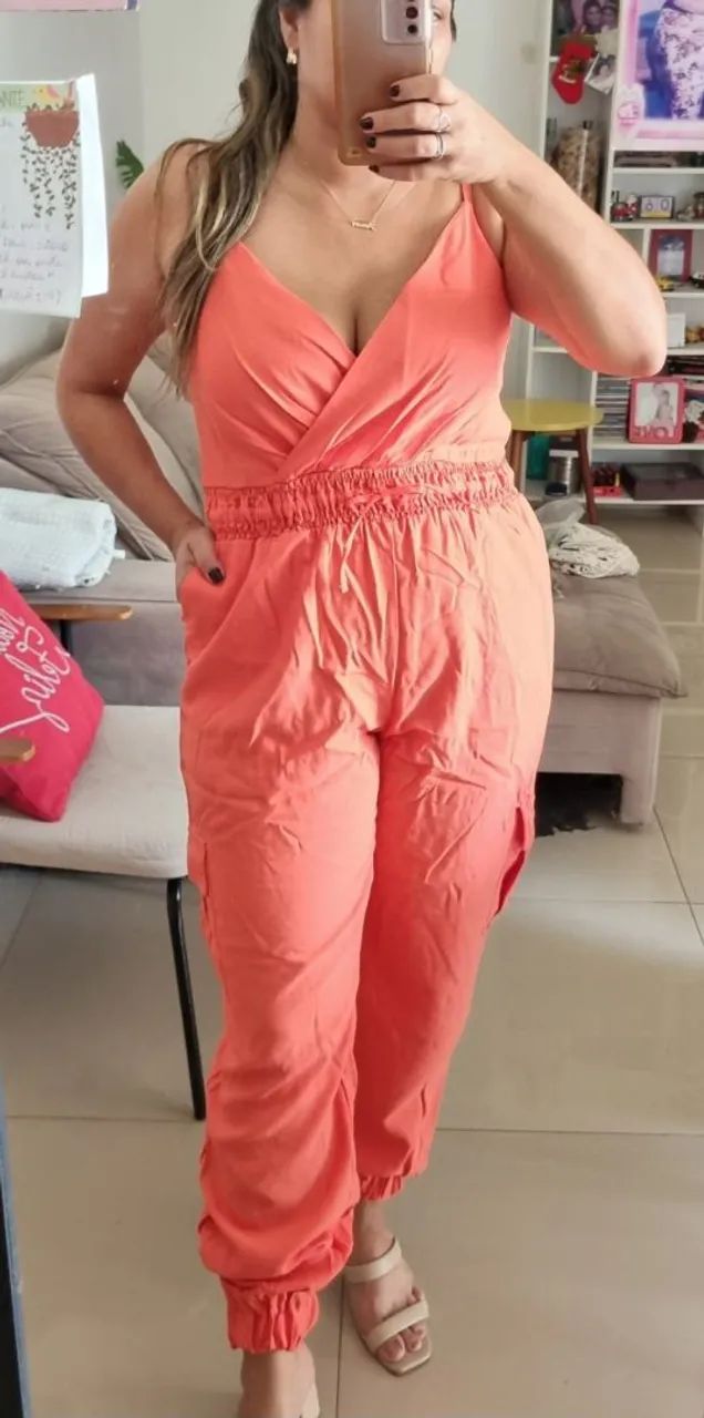 Macacão jogger lindo laranja novo G - Foto 2