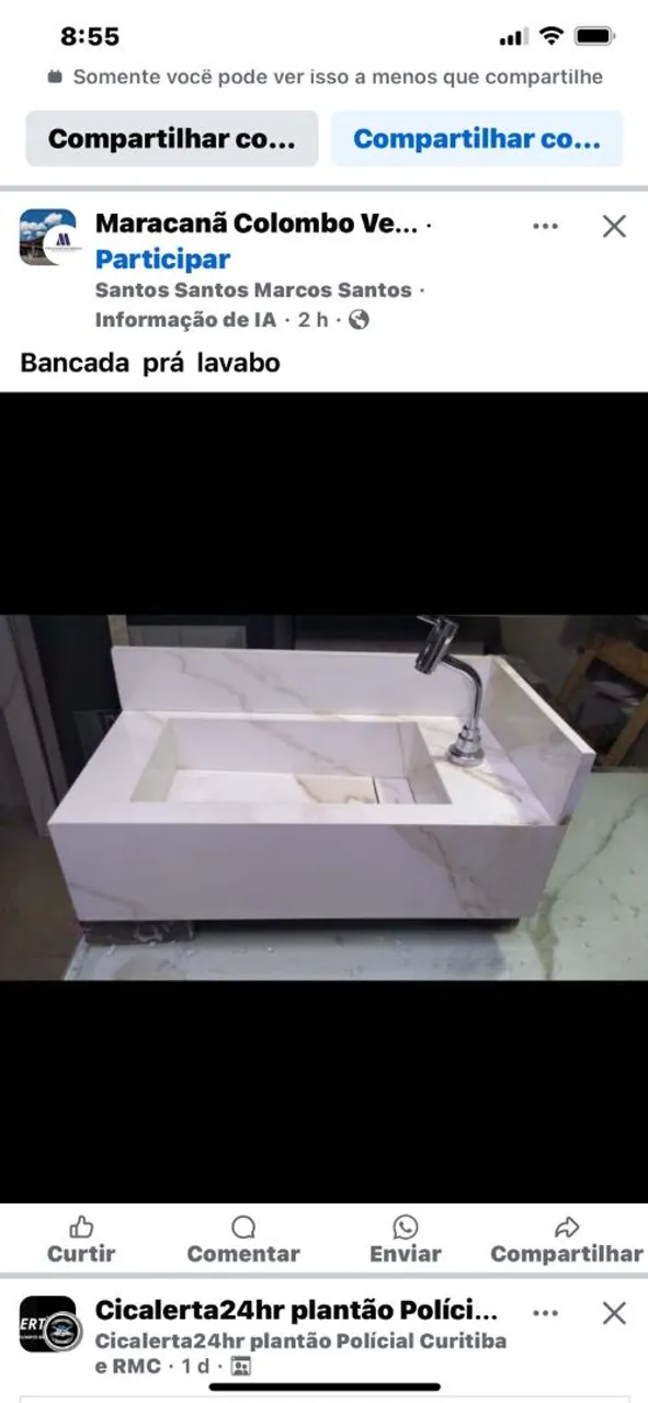 Bancada para lavabo