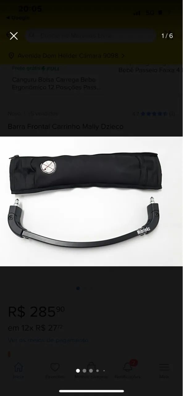 Barra de Proteção Frontal do Carrinho Cosco Minny Original