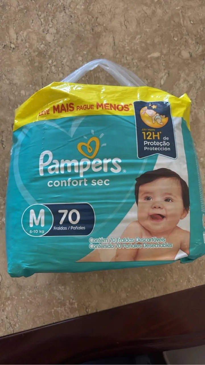 Fraldas Pampers Confort Sec M70